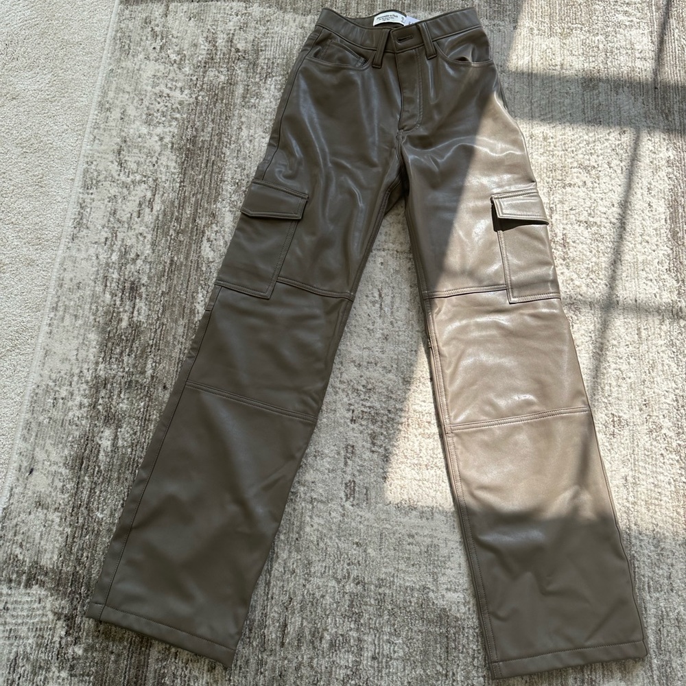 Cargo leather 90s straight pants from Abercrombie